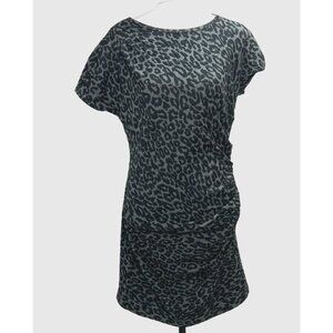 Sea New York Black Gray Knit Mini Dress Skirt Boho Leopard Core Women's Size 10